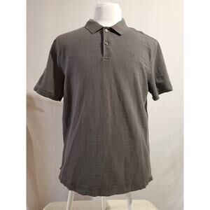 Calvin Klein CK Gray Textured Polo Short Sleeve Shirt Mens Size XL Embroidered